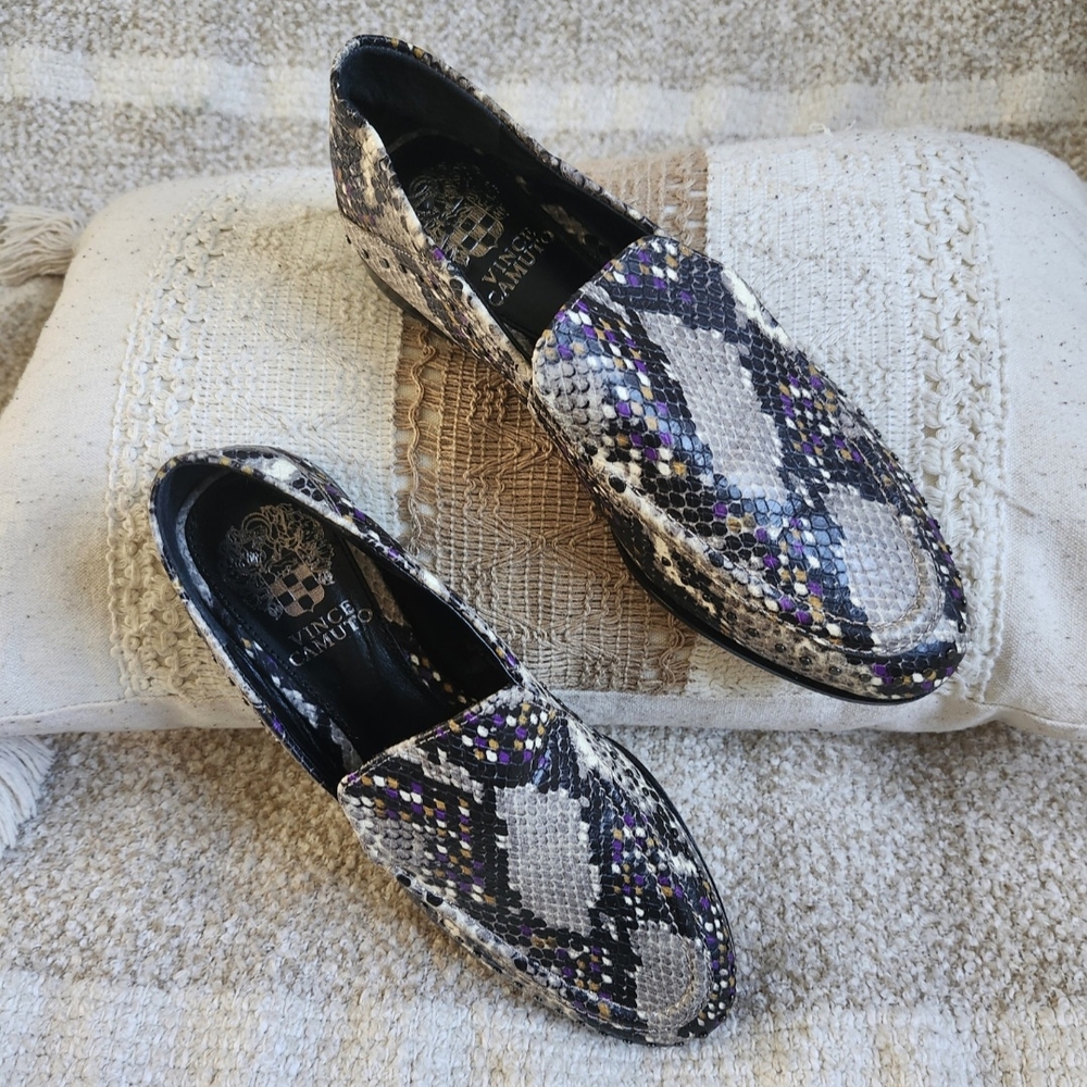 Vince Camuto Multicolor Snakeskin Loafers